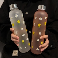 1000ml Chrysanthemum Pattern Sports Water Bottle - For Outdoor Activities, Camping & Picnics, Gifts (Friends/Students/Couples),