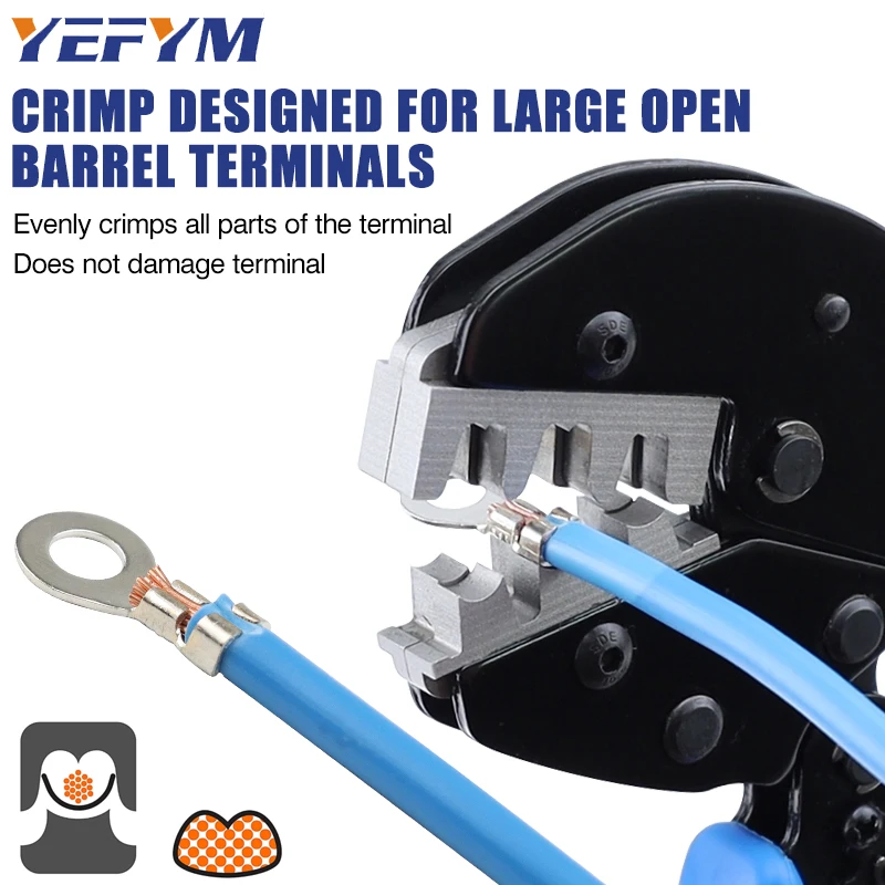 For Open Barrel Terminals YFL-431B Wire Crimping Pliers 6.3/8.2/10.2mm Spade 16-10AMG Crimping Tools Manual Crimp Fold Tools