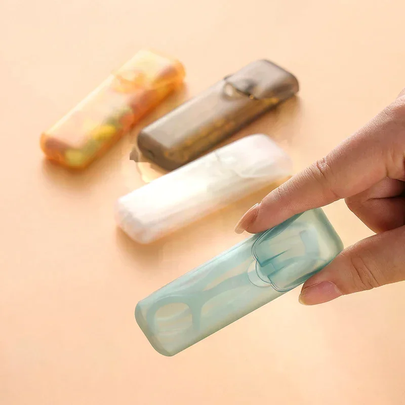 Mini Storage Box Travel Portable Transparent Toothpick Cotton Swab Box For Outdoor Travel Kitchen Restaurant Supplies