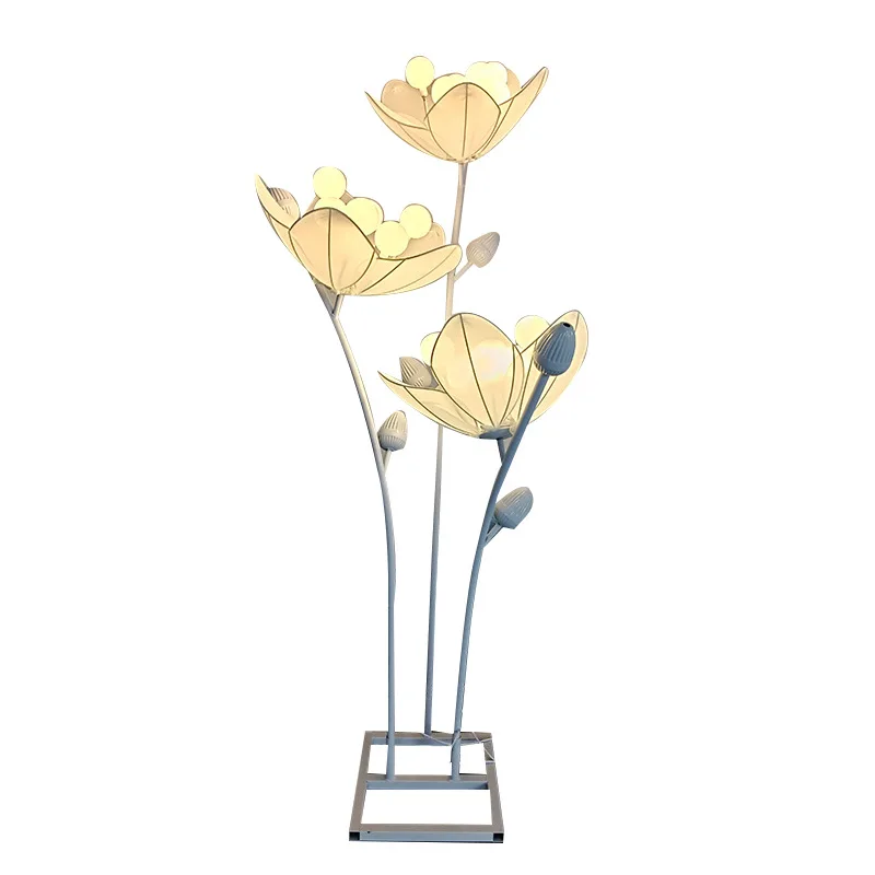 Customized Elegant 3 Head Tea Flower Floor Lamp Road Lead Light Wedding Stage Ceiling Decoration Party Led Road Lead