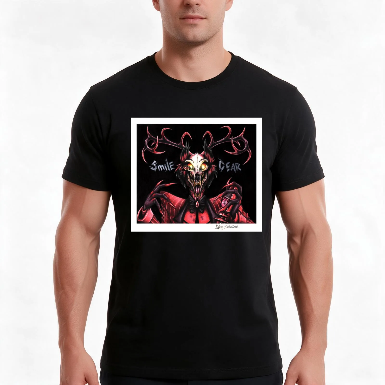 Alastor the Creepy Deer T-Shirt, Summer Casual Cotton Tee, Oversized Streetwear Tops, Vintage Graphic Print, Unisex Men Women