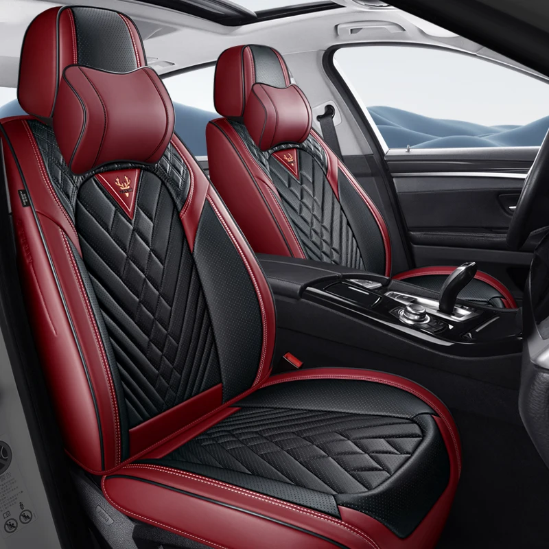 Universal Leather Car Seat Covers interior Automobiles Seats Cover Mats Auto Seat-Cover Cushion Protector Chair Pads Accessories