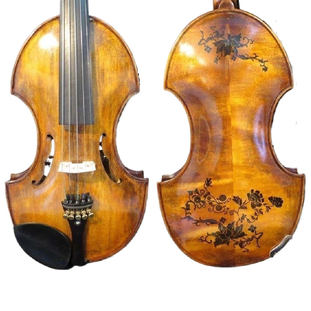 Artist's Pick Superior Sound Quality Uniquely Crafted 5-String Carved Violin Enhanced Playability Concert Ready