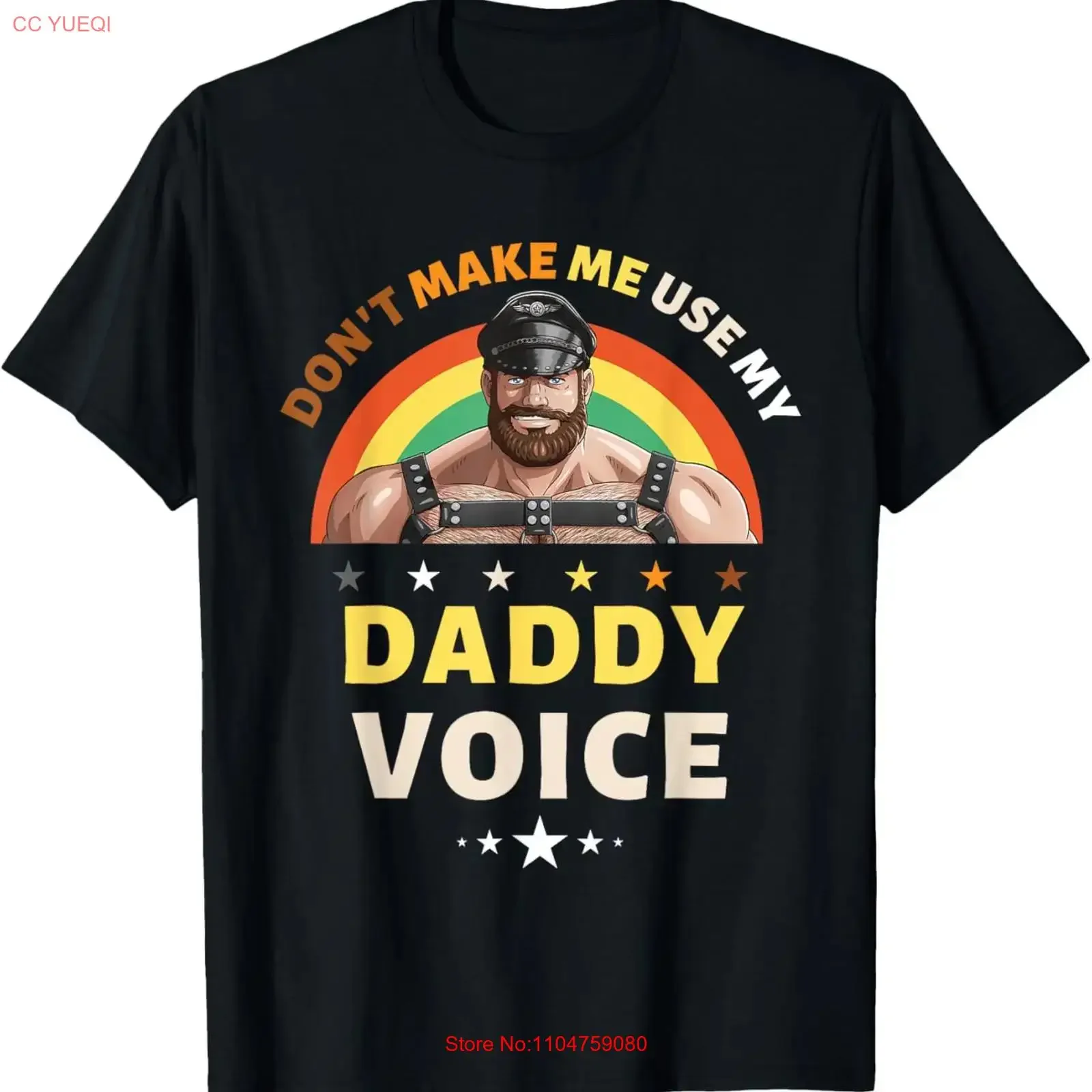 Mens Don't Make Me Use My Daddy Voice Funny Gay Bear Pride T Shirt vintage Washed Stretched Soft Versatile Slightly