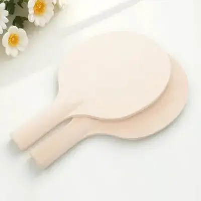 

2pcs Diy Table Tennis Paddles Unfinished Wooden Racket For Training Hand-Eye Coordination Skill Reflex Outdoor Device
