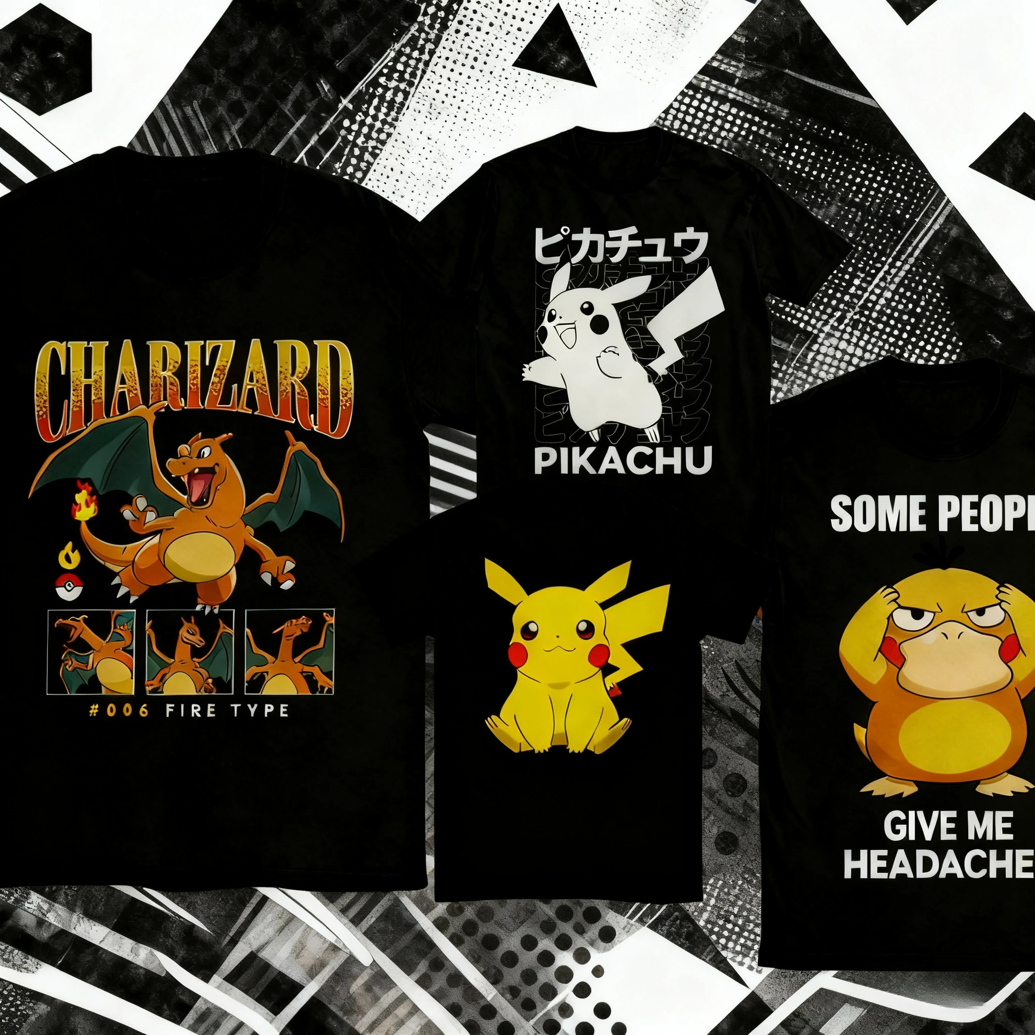 verao-recem-chegados-psyduck-e-pikachu-manga-camiseta-masculina-roupas-de-algodao-novidade-pokemoned-em-torno-do-pescoco-manga-curta-solta-topo