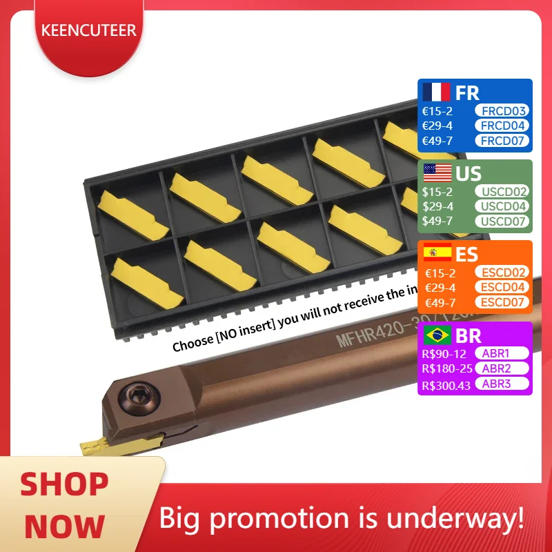 

MFHR216/320/425 Spring steel end face cutting groove arbor MGMN200/300/400 Carbide Insert Internal Turning Tool Lathe cutter Bar