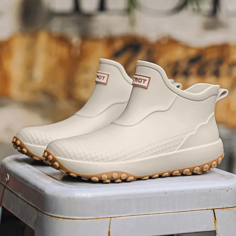 Fashion Waterproof Boots Short Non Slip Lightweight Unisex Outdoor Anti Skid Rain Shoes Durable Comfortable Breathable Footwear
