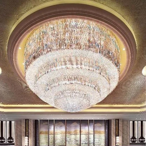 Hotel lobby crystal light villa hall lamp club exhibition hall conference room sales hall ceiling light