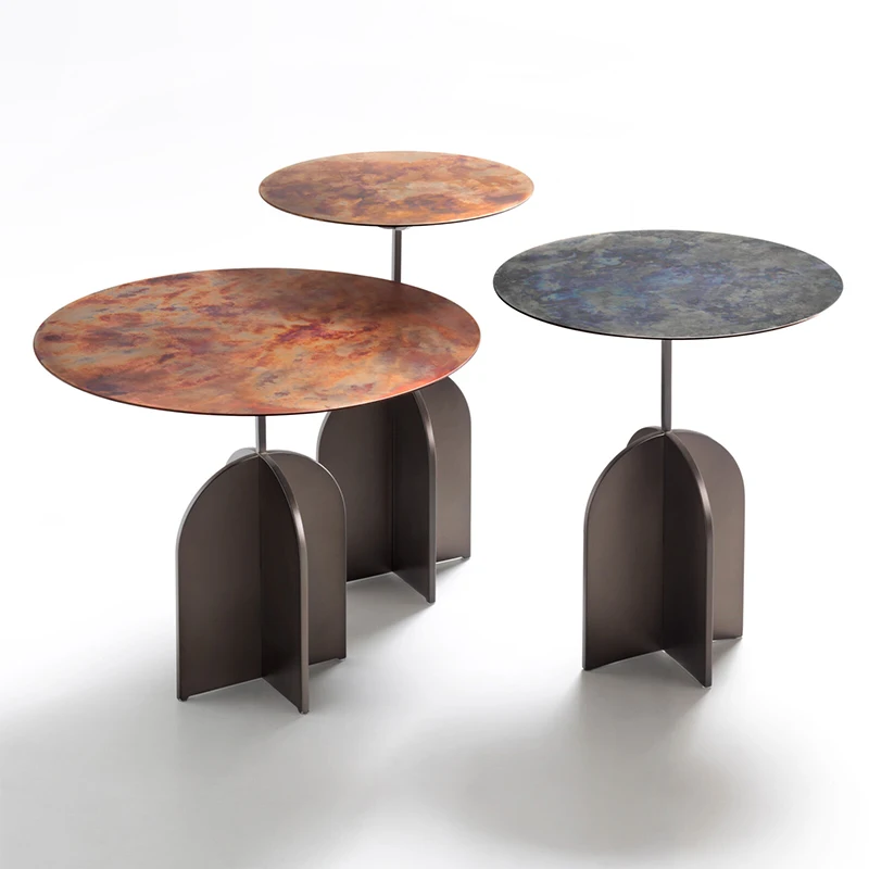 table modern luxury living room villa furniture italian metal pallet side table antique round coffee