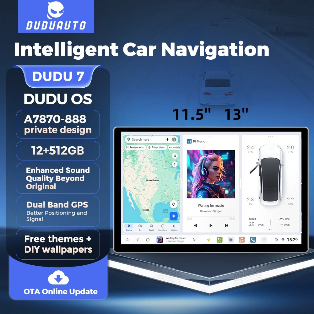 DUDUAUTO DUDU7 11.5'' 13'' Wireless Carplay Android Auto For Universal Car Radio Multimedia Video Player Intelligent System 2Din