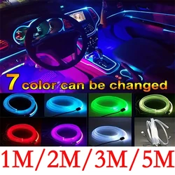 Car Interior Lighting LED Strip Lamp Decoration Garland Wire Tube Line Flexible Neon Light Atmosphere Backlight Car Accessories