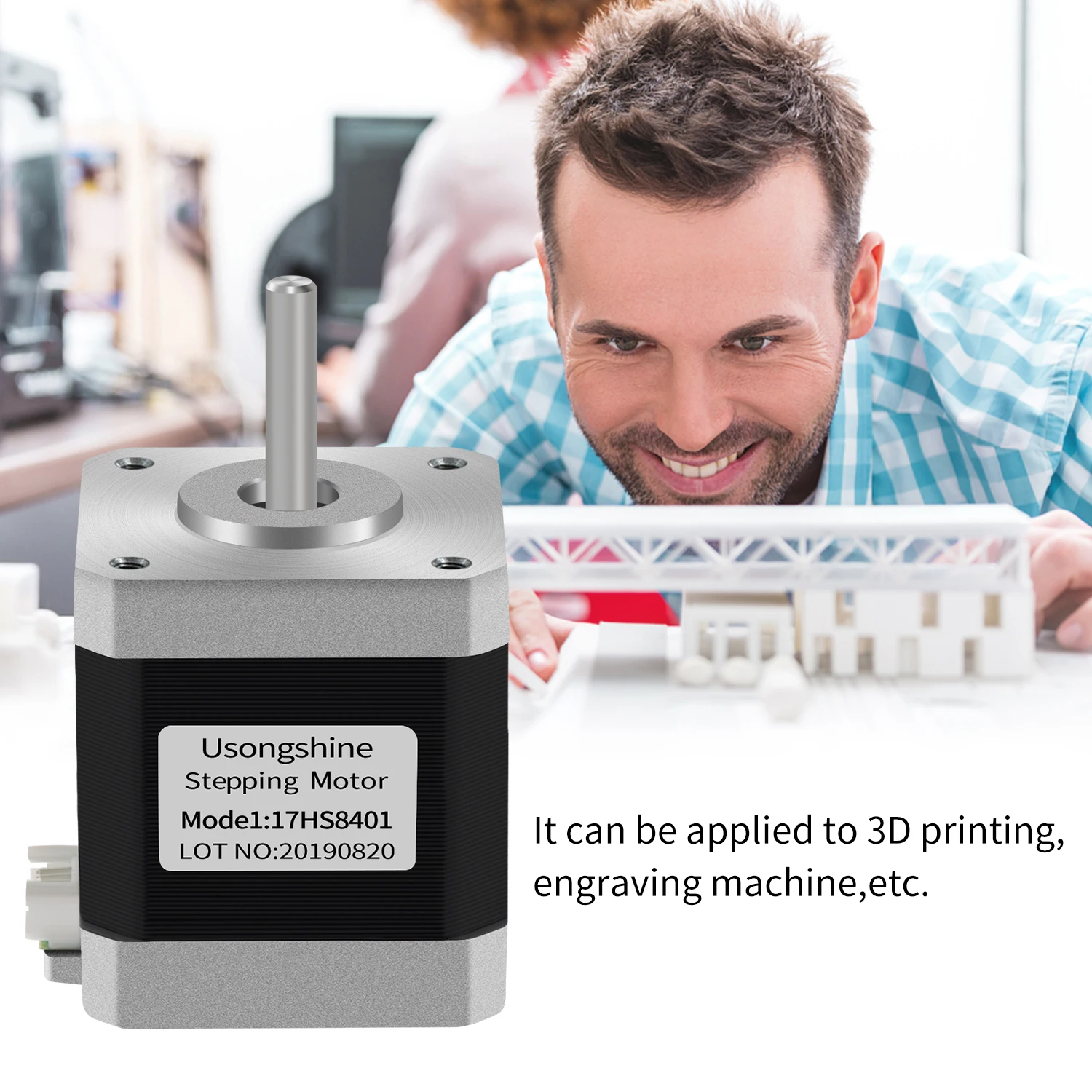Usongshine Nema17 Stepper Motor 17HS8401 42BGYH 4-lead 1.5A 48N.cm For CNC Engraver Laser Engraving Machine 3D Printer Parts view 5