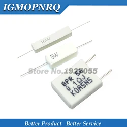 10pcs 5W 10W BPR56 Cement resistance 0.1 ~ 10k ohm 0.33R 1R 10R 100R 0.22 0.33 1 10 100 1K 10K ohm