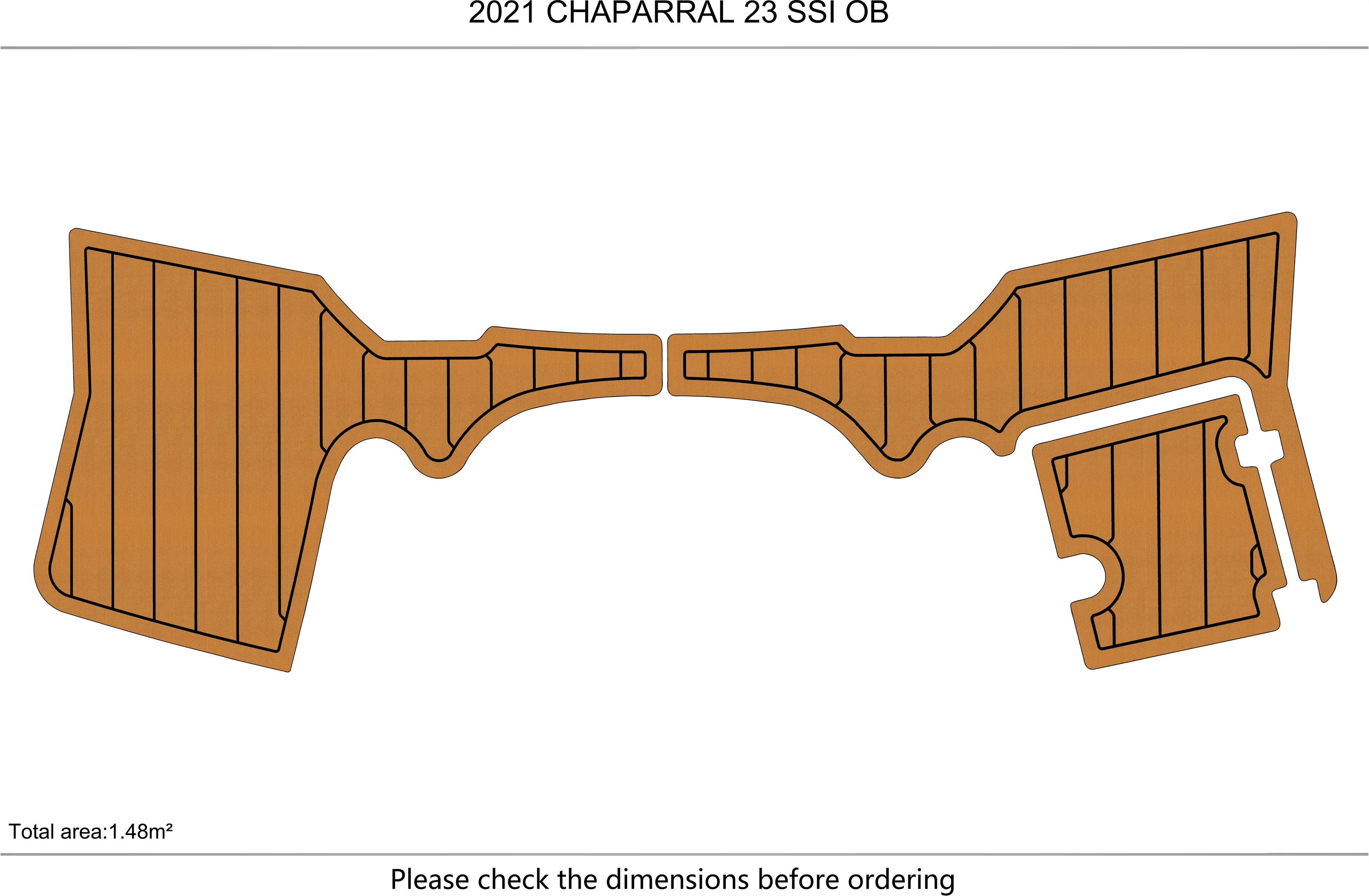 Eva foam Fuax teak seadek marine floor For 2021 CHAPARRAL 23 SSI OB Swim platform 1/4