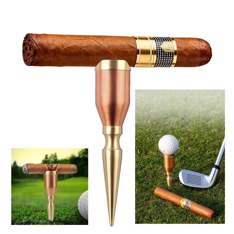 

BOLTIFY Brass Cigar Rest Golf Cigar Holder Metal Portable Outdoor Cigar Stand Smoking Accessories