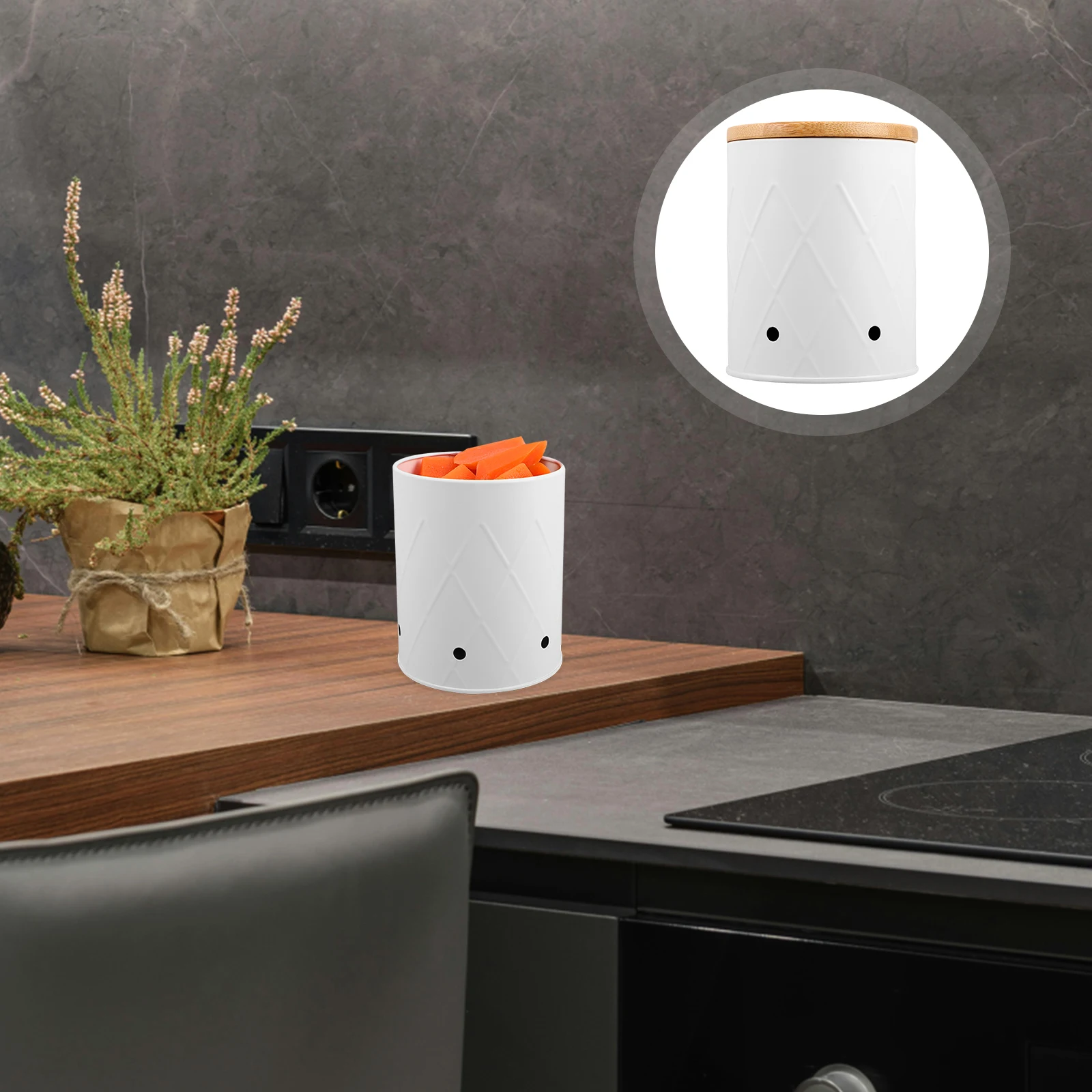 

Vegetable Storage Bucket Potatoes Fruit Basket and Onion Holder Carbon Steel Containers