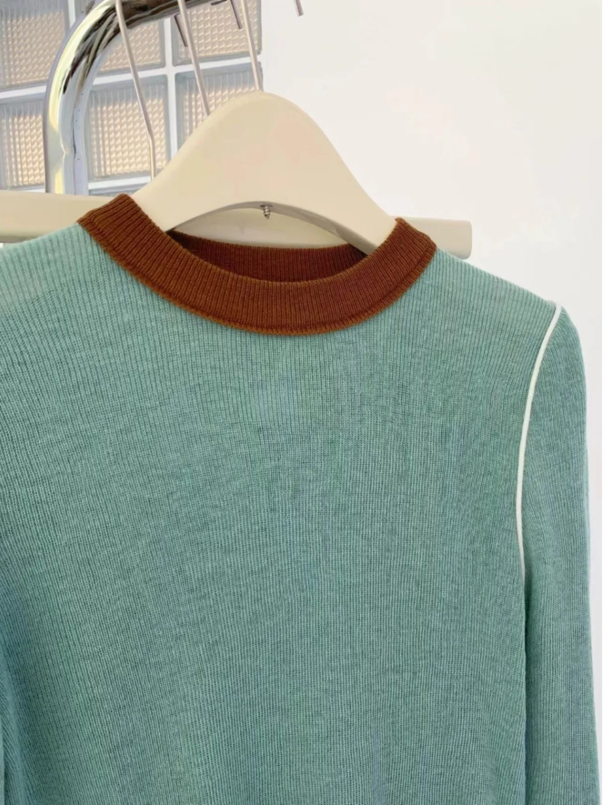 Вязаная основа irt, женский осенне-зимний новый топ Lazy Sle, высококачественный облегающий круглый топ Ne Long Sve Inner Wear Top