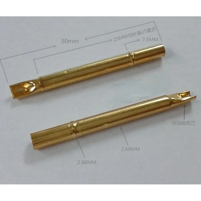 50 Uds funda de aguja asiento de aguja de prueba P156 2,7 MM sonda R156-4S funda de cobre dorado
