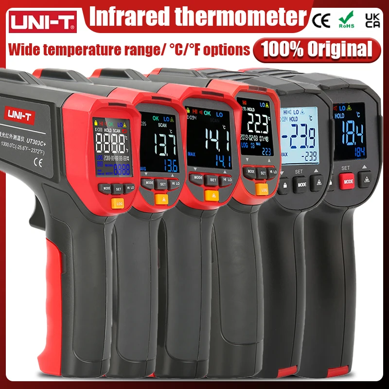 UNI-T UT306C UT306S UT301A+ UT302A+ UT303A+ UT301C+ UT302C+ UT303C+ Non-contact Industrial Laser Digital Temperature Meter