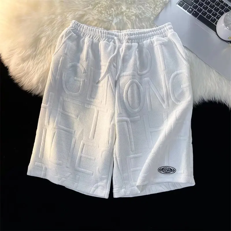 Shorts for Men Summer Running Casual Jogging Sport Short Pants Letter print Solid Color Drawstring Loose Dry Gym beach short man