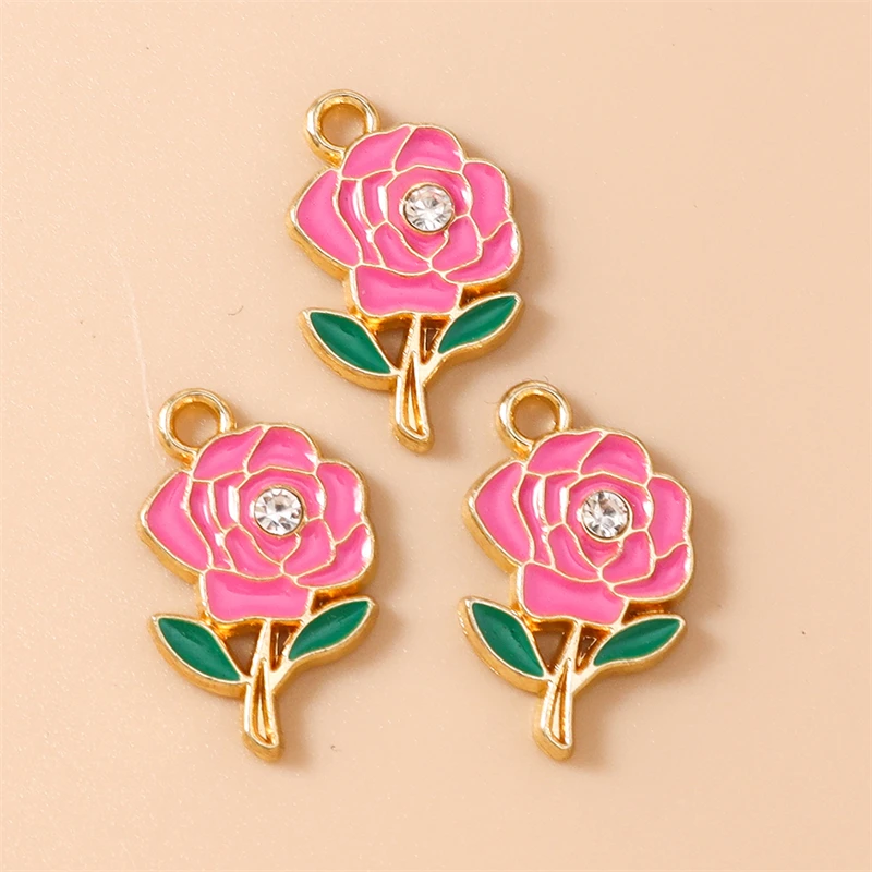 20 Stück niedliche, bunte Emaille-Blumen-Anhänger für die Schmuckherstellung, geeignet für Ohrringe, Halsketten, Armbänder und DIY-Bastelarbeiten. – Detail 15