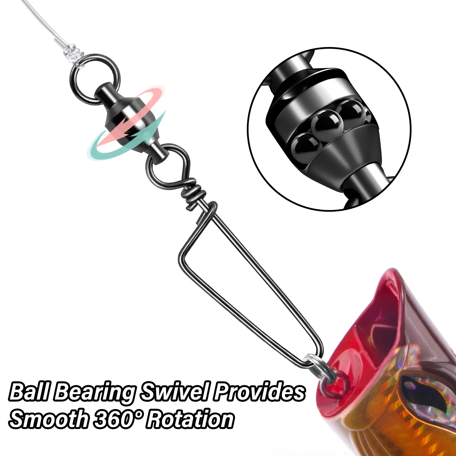 Snap Clip giratorio acero inoxidable resistente para pesca costera