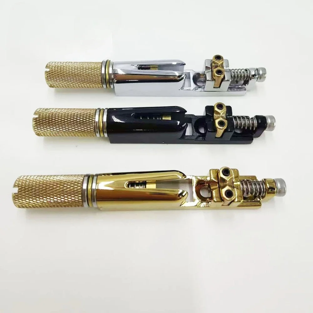 Single Electric Guitar Bridge with String Lock Nut & Top/Bottom Clamps Brass Headless Guitar Bridge