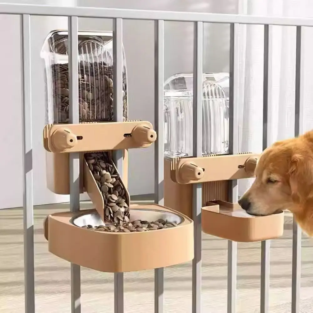 

No Spill Automatic Pet Feeder Large Capacity Adjustable Dog Food Dispenser Moisture-proof Pet Feeding Bowl For Cats Rabbit Puppy
