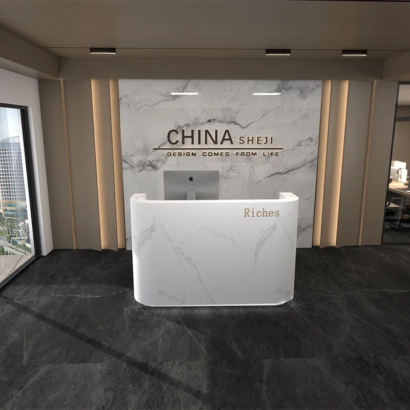 White Small Reception Desk Luxury Office Executive Shop Reception Counter Front Pulpito Escritorio