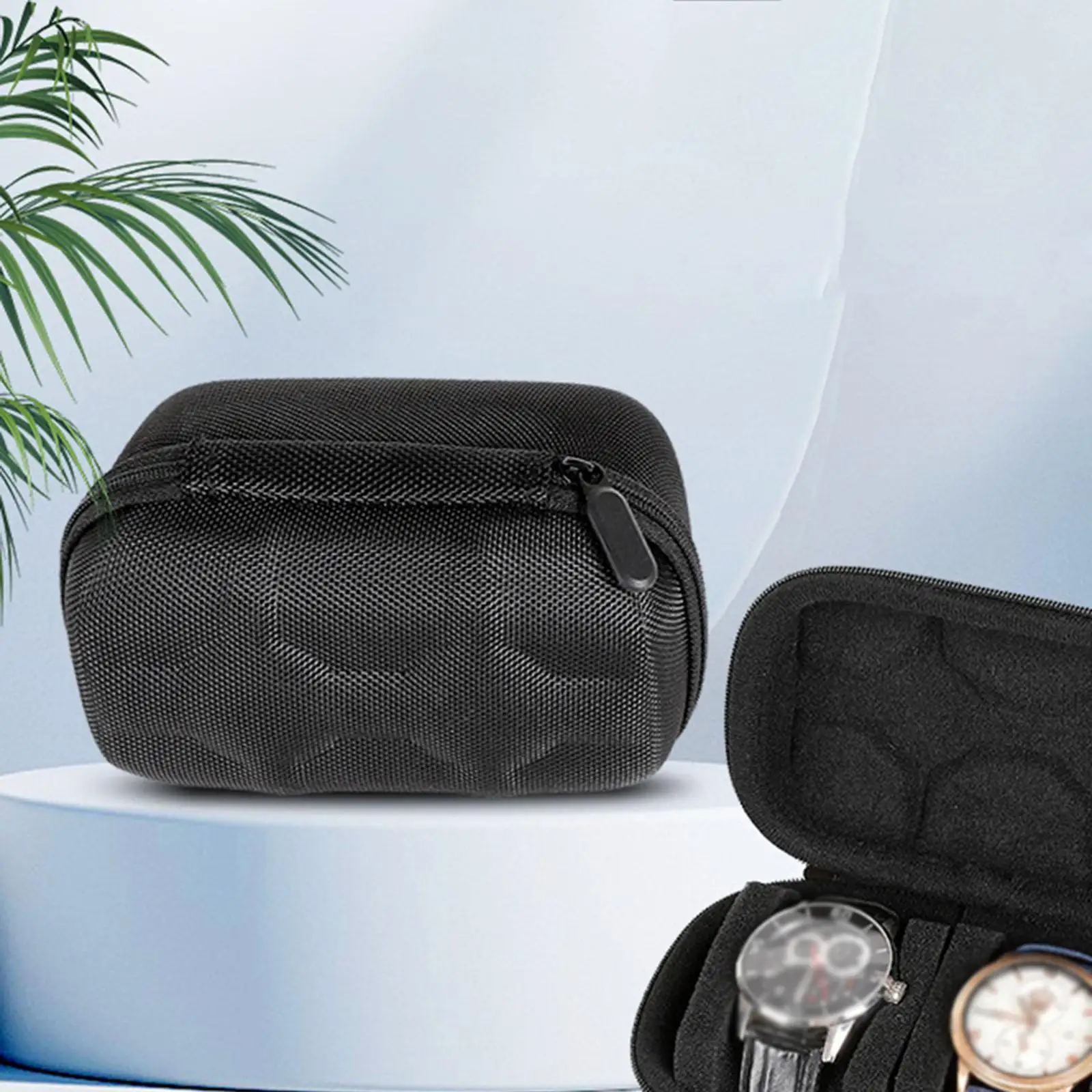 Watch Travel Case Carrying Case 2 Slot Hard Shell EVA Watch Box Watch Storage Box for Wristwatches Digital Smartwatches