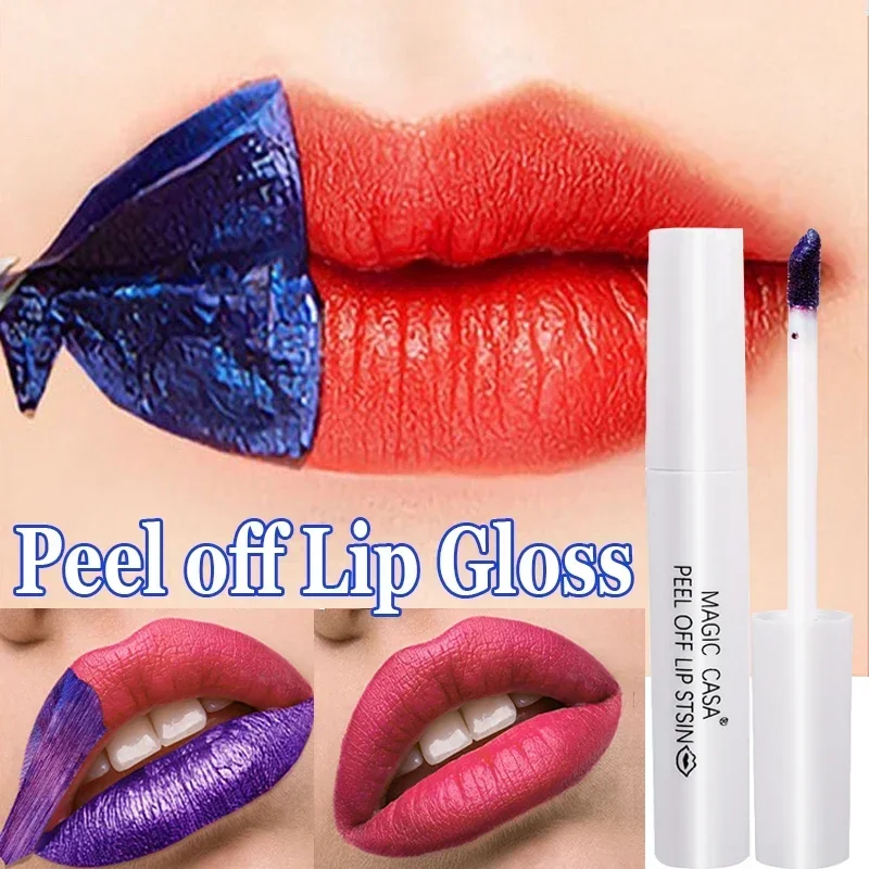 Impermeável Peel-off Lipgloss, Lip Matte, Batom de Longa Duração, Lip Glaze, Maquiagem Beleza, Vermelho Sexy, Tear-off mancha cosmética