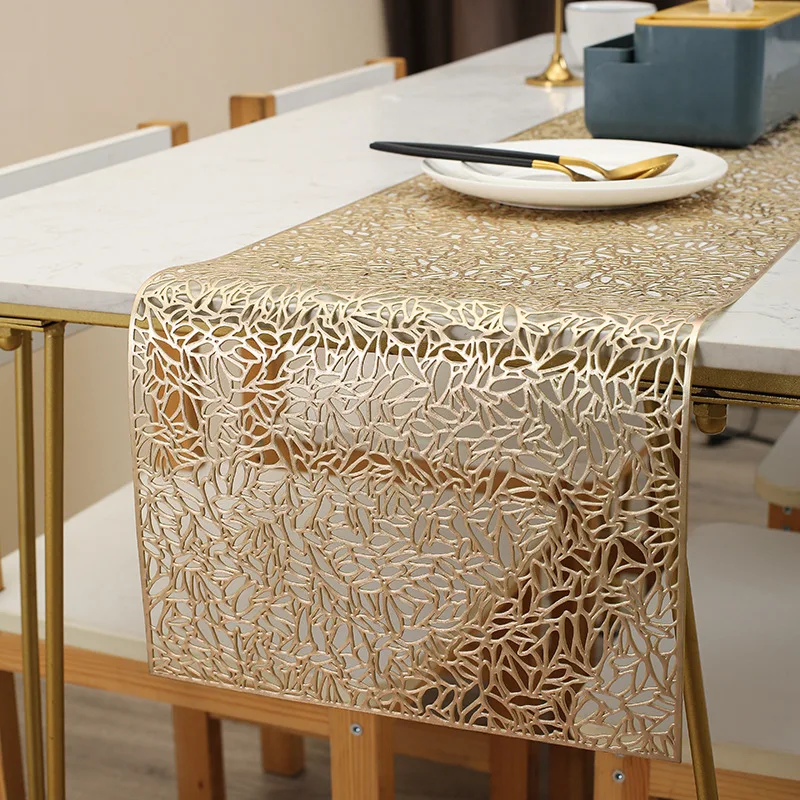 Camino de mesa ahuecado creativo de PVC, decoración de mesa de comedor con bandera de semillas de melón, tapete de comida, aislamiento antiquemaduras, 1,5 m