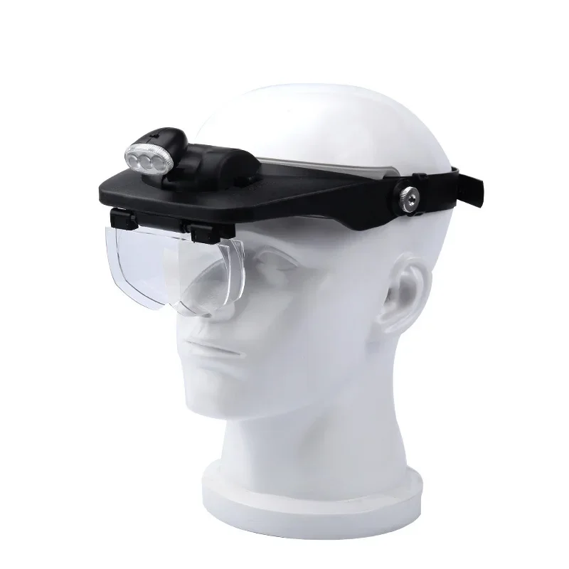 

LED Lighted Head Wear Magnifying Glass 1.2x 1.8x 2.5x 3.5x Detachable Optical Lens Headband Magnifier Watch Repair Glasses Loupe