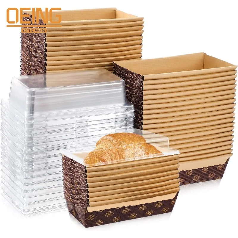 

25/50 PCS Disposable Paper Christmas Loaf Pans for Baking Quick Breads Thanksgiving Christmas Cakes Bread Baking Holiday Gift