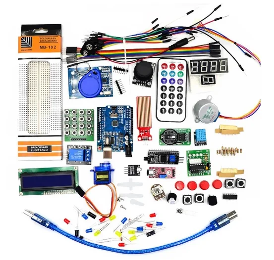 

Стартовый обучающий комплект RFID, совместимый с платой разработки UNO R3, обучающий комплект шагового двигателя, 2 типа основной платы
