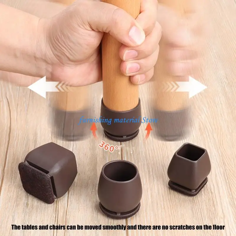 

Y5GD 8Pcs Soft Chair Leg Protectors with Felt Pad Furniture Leg Cover Pad Round Caps Covers Hardwood Floor Pad Covers