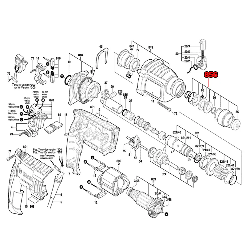 حماية كم غطاء الاحتفاظ حلقة الكرة مجموعة استبدال لبوش GBH 2-22 E GBH2-22E GBH2200 GBH2-23RE GBH2-22S مطرقة دورانية سبا