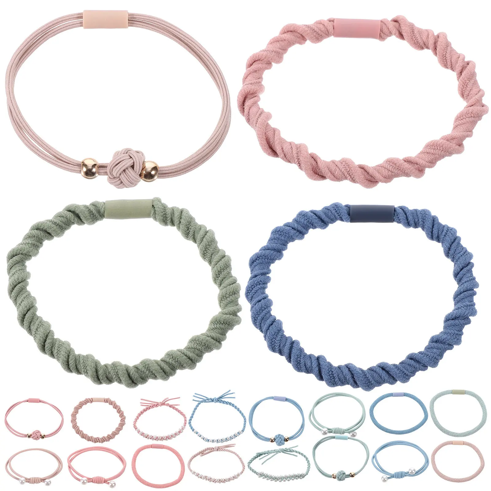 

Fashion Pearl Hair Ties Stretchy Ropes Set Bracelet Scrunchies for Women Daily Party Use Accessories Bracelet Hair Ties