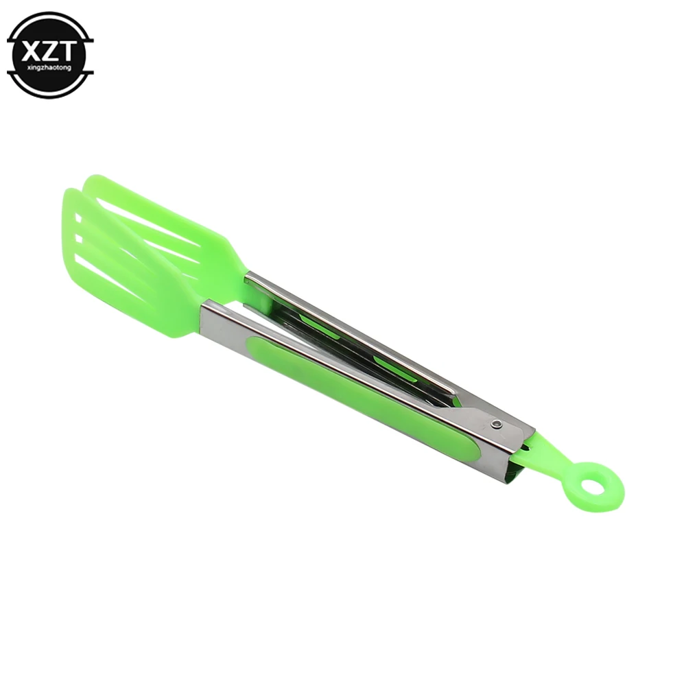 Nylon Food Tong Stainless Steel BBQ Tong Bread Salad Barbecue Nonslip Cooking Kitchen Selfservice Picnic Accessories Tool 9-Inch