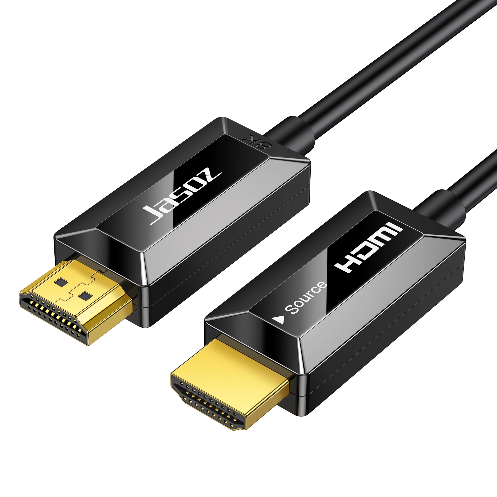 Jasoz HDMI Glasvezelkabel 8K@60Hz 4K@120Hz 48Gbps HDMI 2.1 Kabel Dynamische HDR/eARC/HDCP 2.3 Dolby Vision voor TV Projector PS5