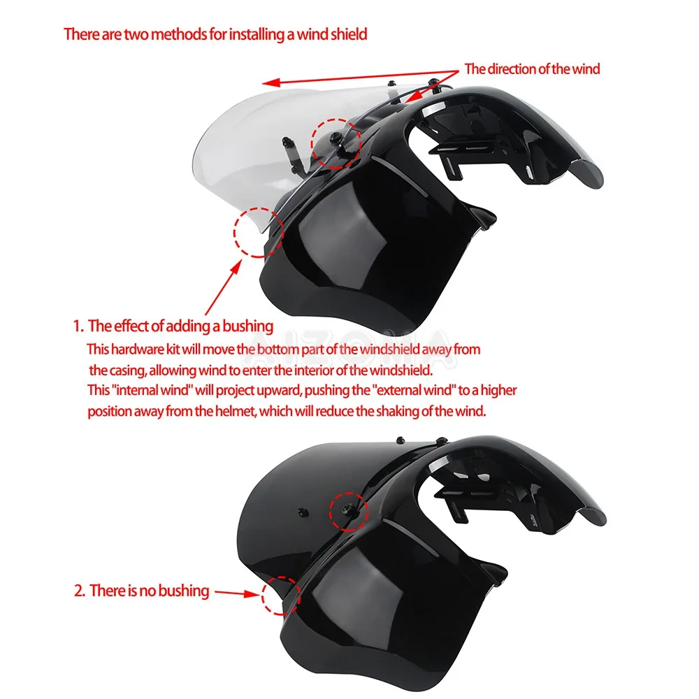 Front Fairing Motorcycle Headlight Cover Windscreen Cowling For Harley Dyna Wide Glide FXDWG FXDWGI 2006-17 For Baja Design LP6 view 4