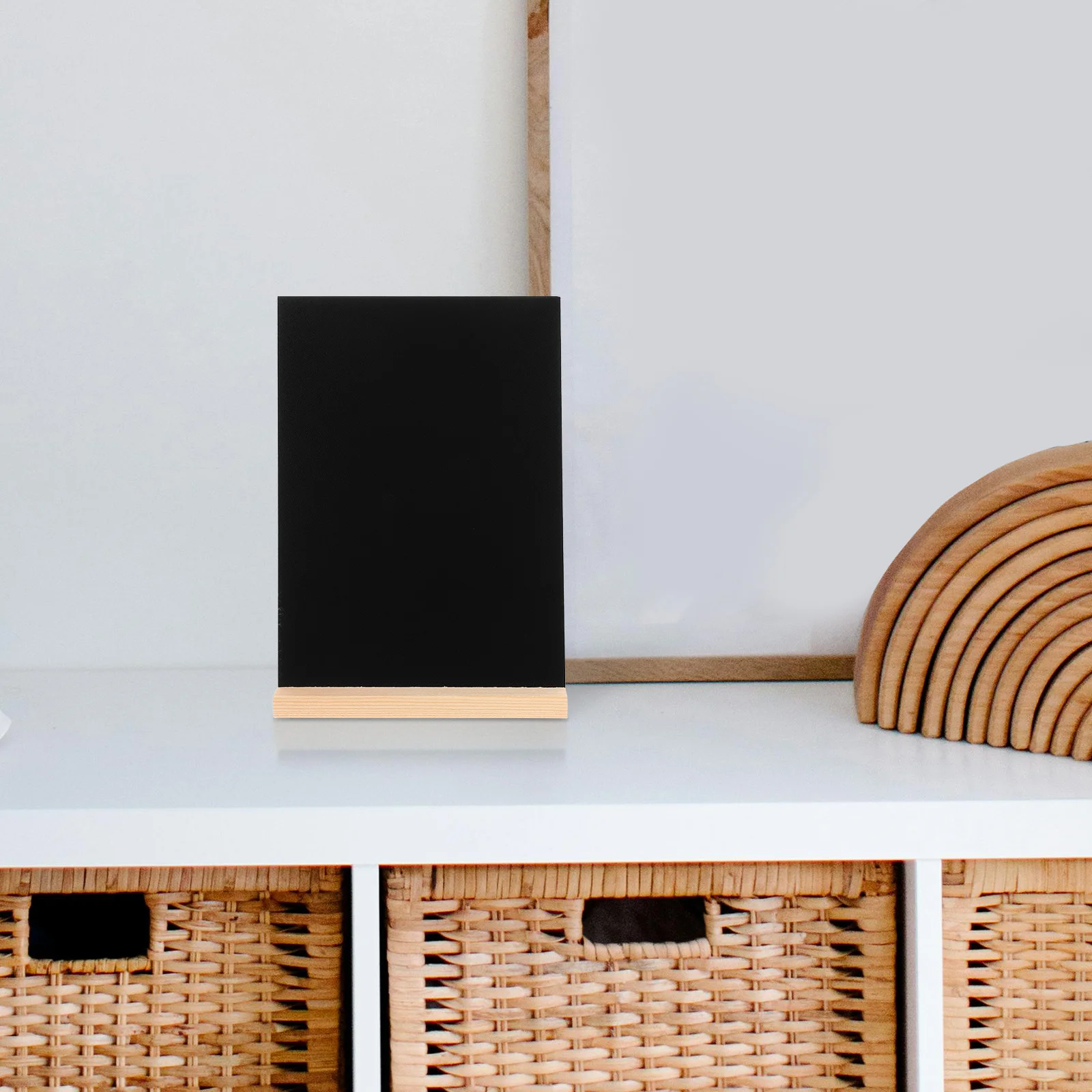 1pcs Chalkboard Sign Pine Wood Base Blackboard Message Board Desktop Decor Display For Party Wedding Home Diy Decoration Mini