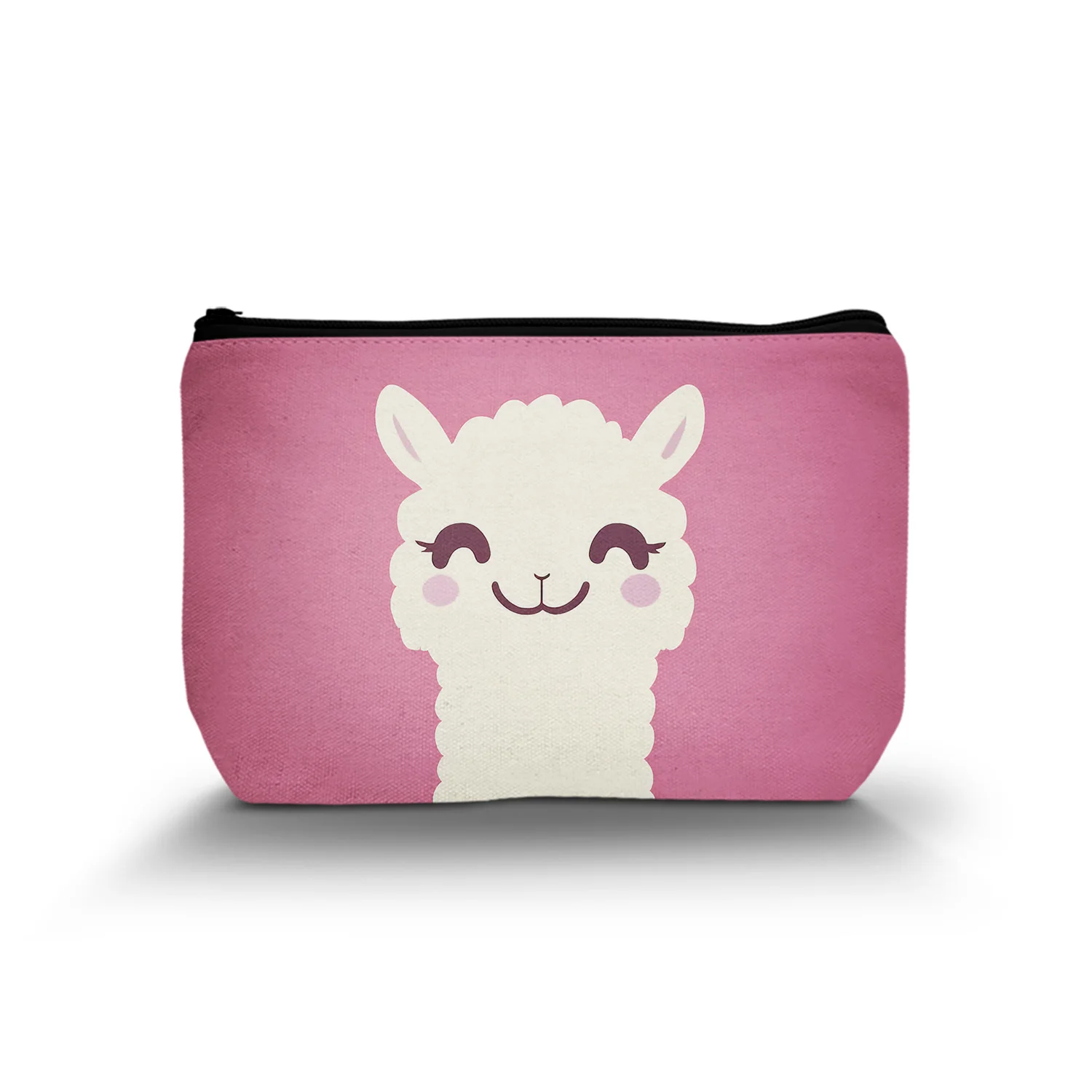 1Pc Vivid Alpaca Smile Cosmetic Bag Durable And Stylish Zipper Portable Women'S Cosmetic Bag Suitable For Daily Use And Travel A