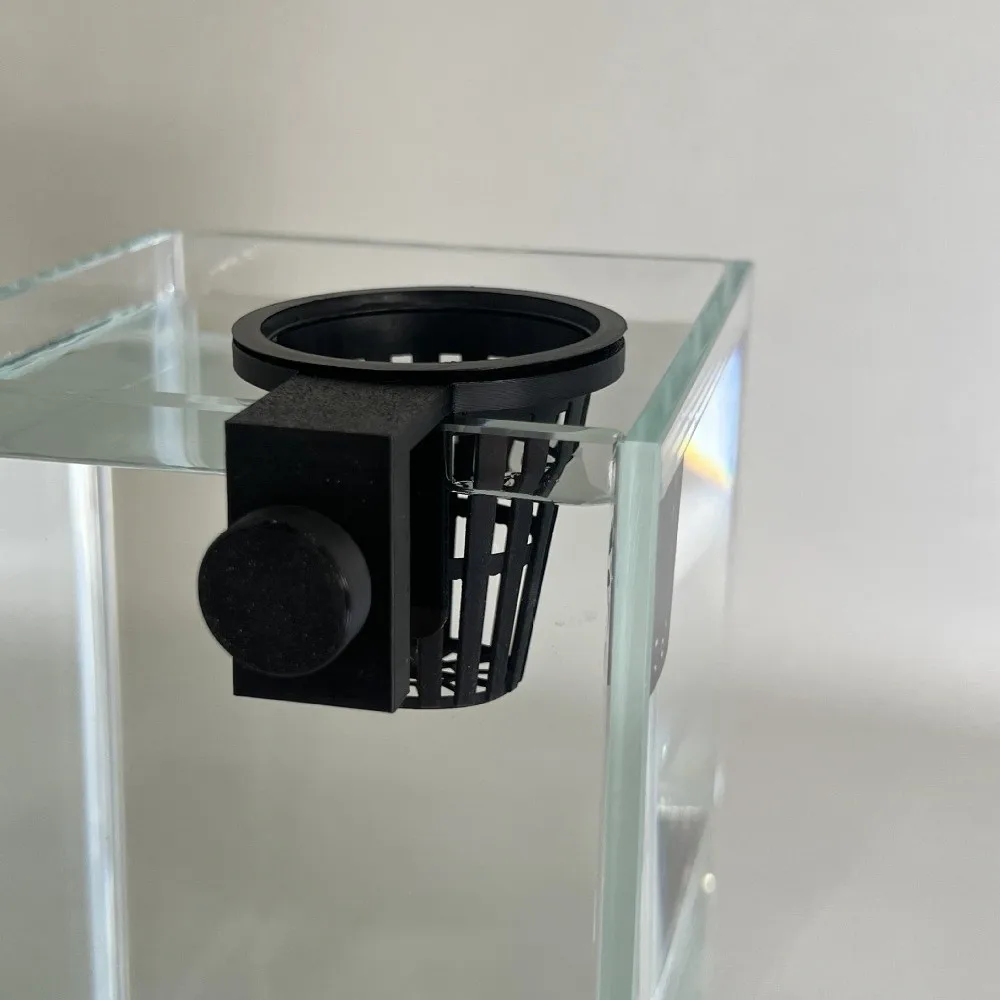 Top Hanging Aquarium Plant Holder Screw Clamp/Suction Cup Soilless Cultivation Fish Tank Greenery Holder Wall-Mounted Plastic