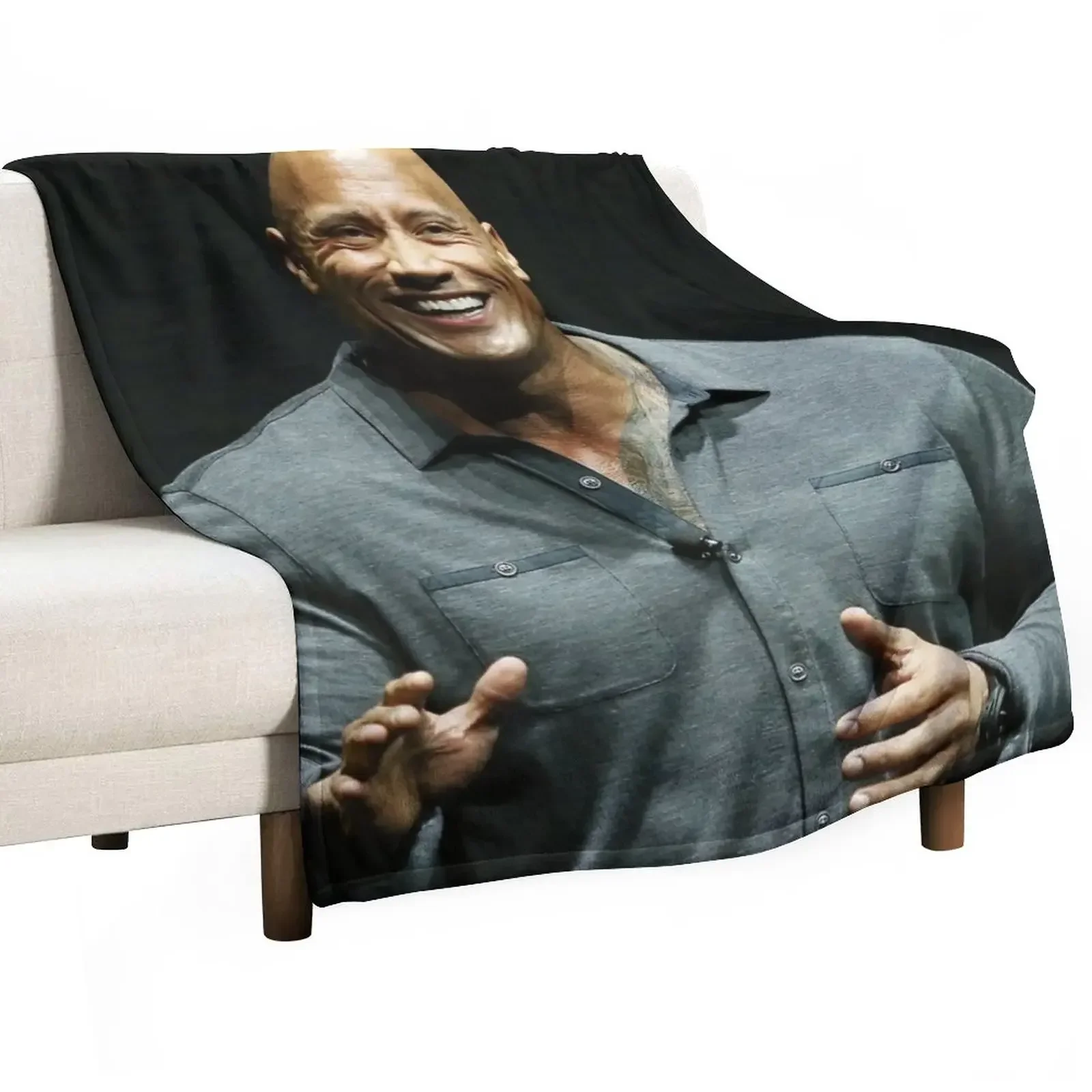 

Dwayne Johnson The rock Throw Blanket Luxury Throw christmas gifts Designers Flannel Fabric Blankets