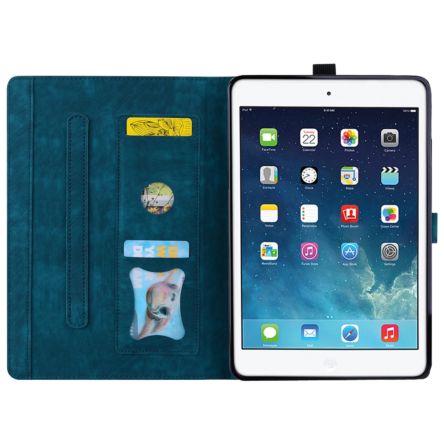 Wallet Card Slot Cover For Apple iPad mini 4 2015 7.9