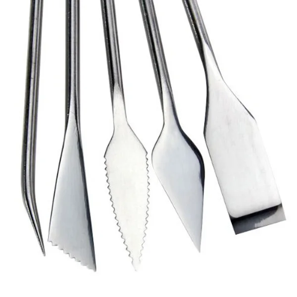 

5Pcs Stainless Steel Clay Sculpting Tools Double Head Carving Set for Pottery Wood Art Craft Projects Pottery Clay Tools