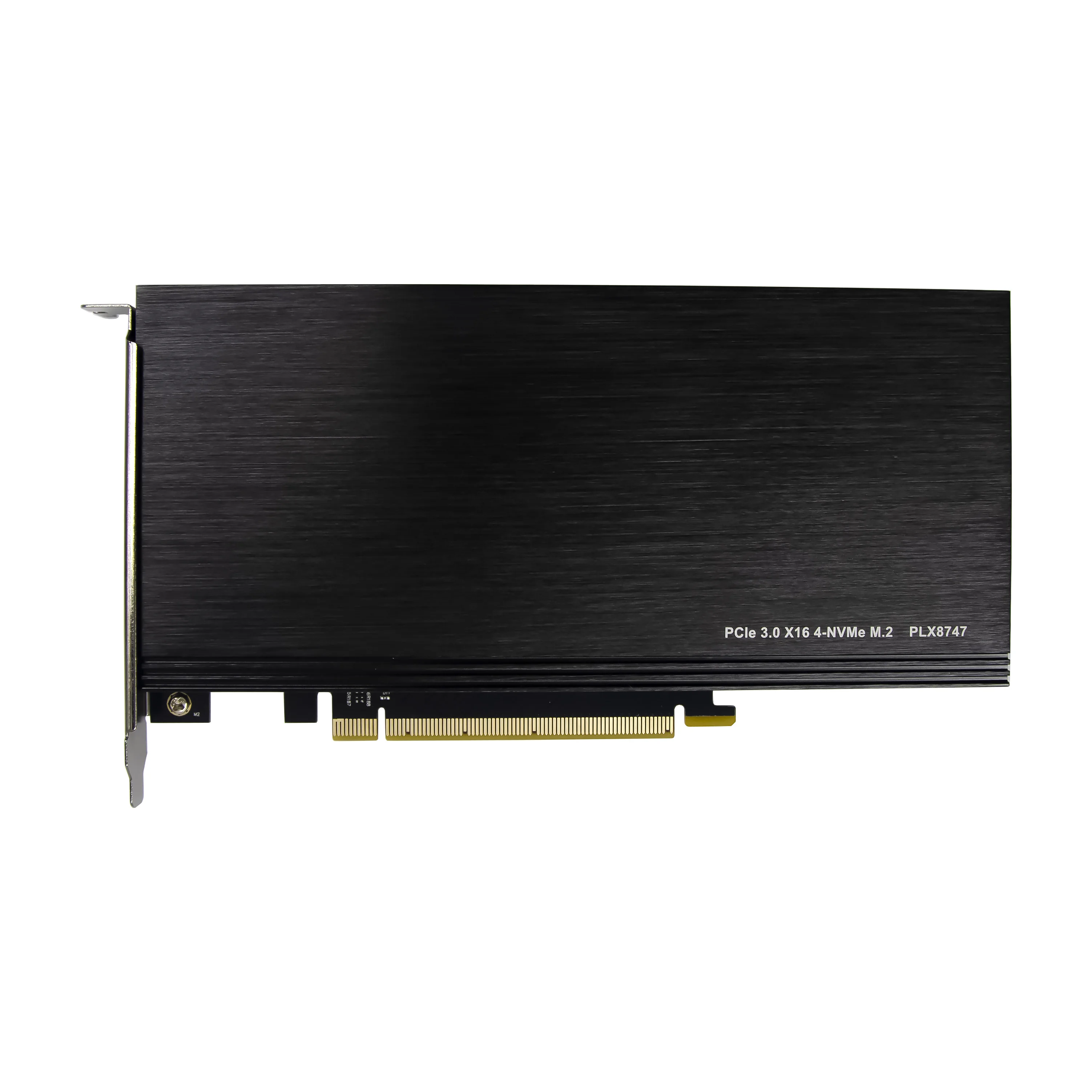 PCIe 3.0 X16 PLX8747 4-Port M.2 NVMe SSD Adapter Expansion Card Quad Mkey NVMe PCI-E Converter for Win10 Linux 32G/bps Stock