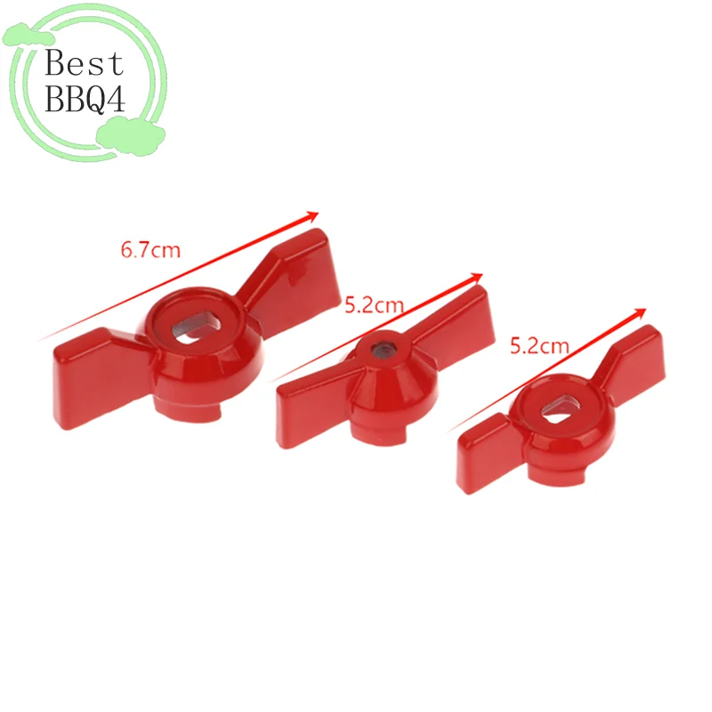 (BBQ4)2Pcs Aluminum Handle Valve Handle Ball Valve Handle Wrench Red Butterfly Handle Accessories